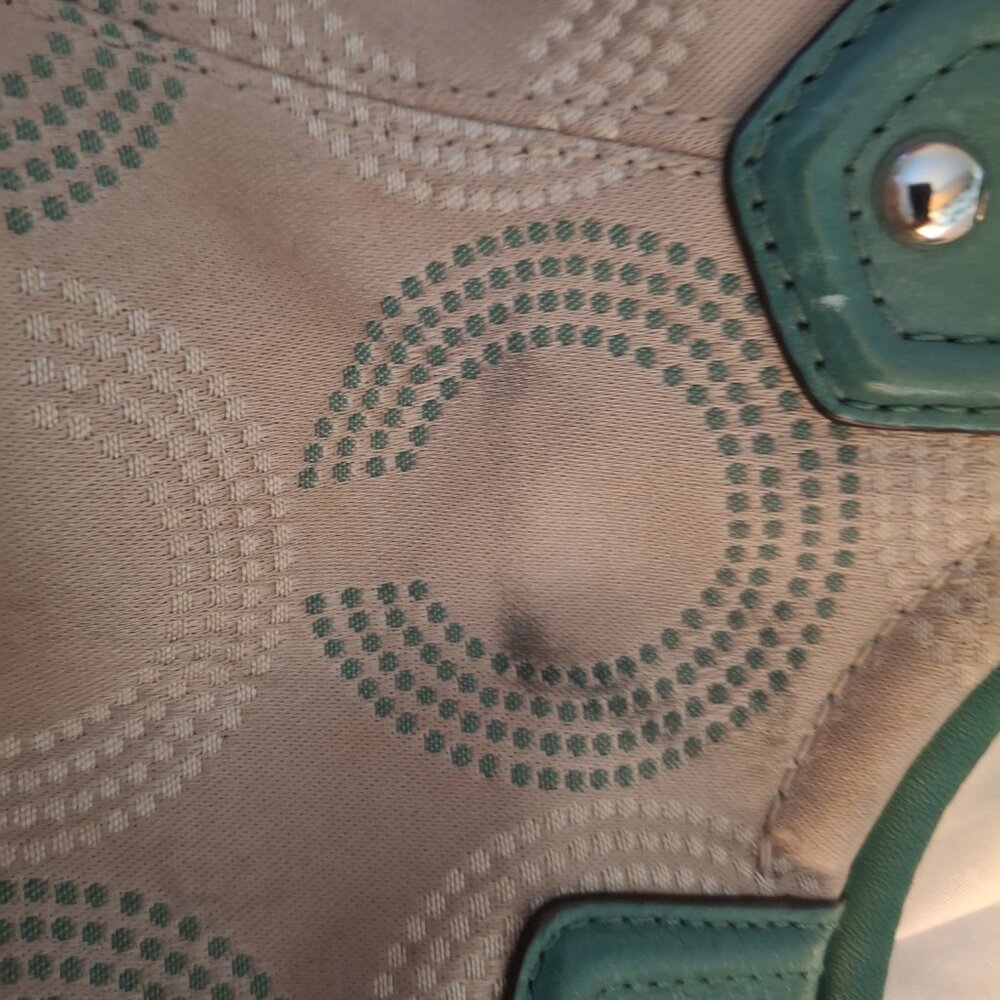 Coach Ashley Beige and Teal Shoulder Bag - Picture 6 of 6